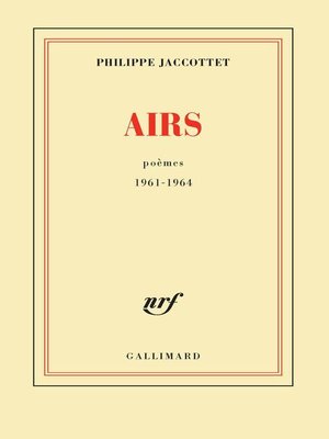 cover image of Airs. Poèmes 1961-1964
